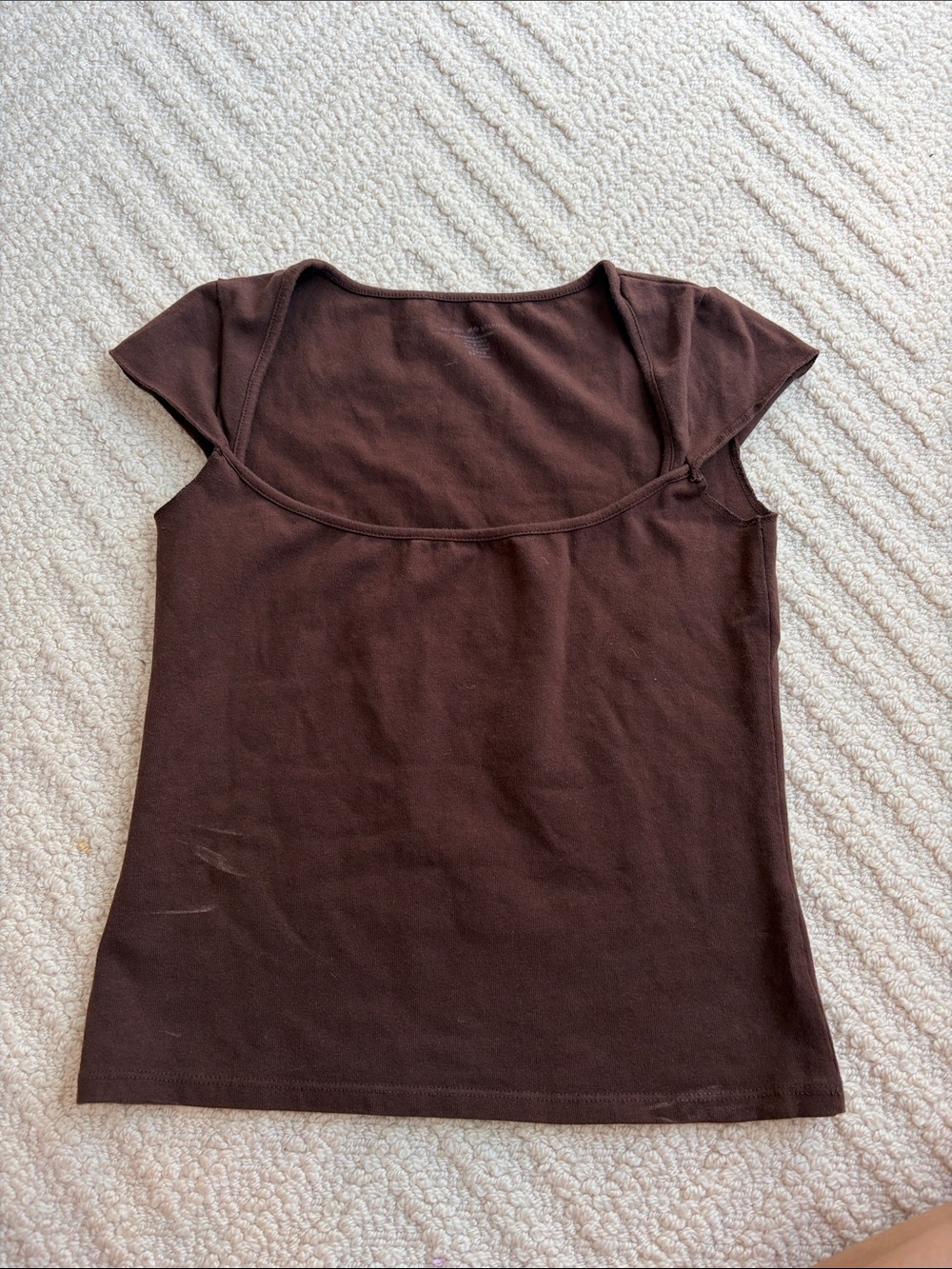 Brandy Melville Brown Scoop Neck Cap Sleeve Top